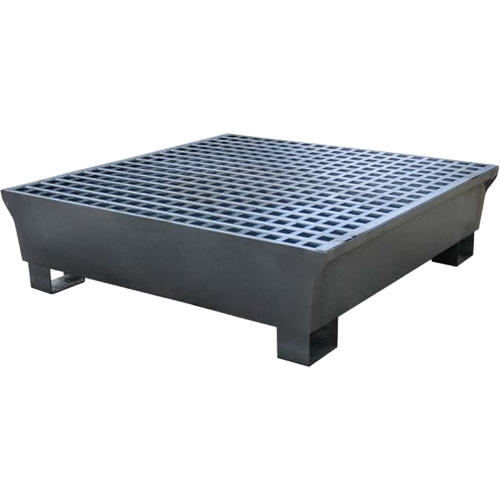 Ultra-Spill Pallet en acier, 4 barils, Capacit&eacute; de d&eacute;versement 68 gal. US, 49,1" x 47,1" x 10,9" Cam Industrial