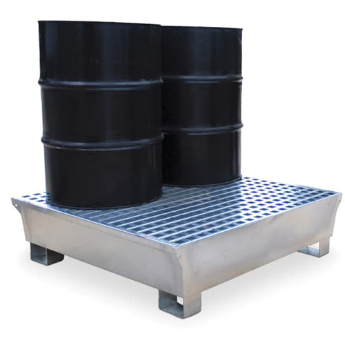 Ultra-Spill Pallet en acier, 4 barils, Capacit&eacute; de d&eacute;versement 68 gal. US, 49,1" x 47,1" x 10,9" Cam Industrial