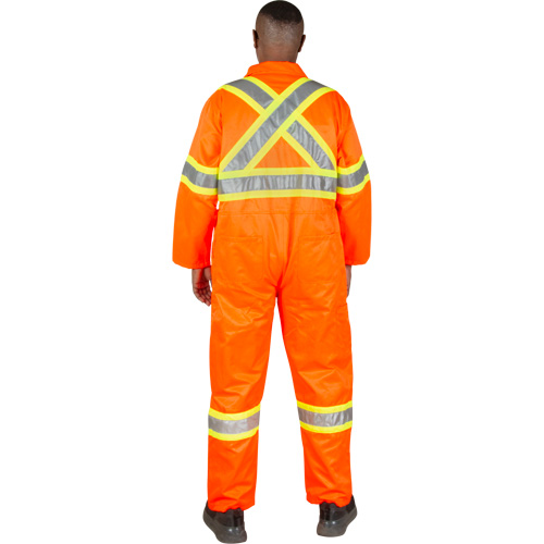 Unlined Safety Coveralls, Large, High Visibility Orange Cam Industrial