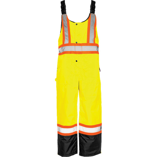 TO1 Winter Traffic Overalls, Polyester, Small, Black/High Visibility Lime-Yellow Cam Industrial