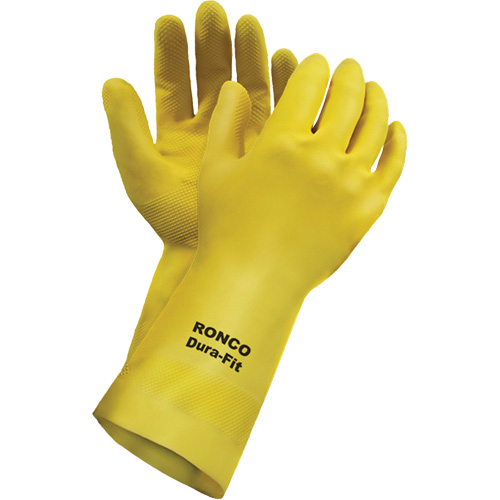 Dura-Fit Reusable Gloves, Size Small/7, 12" L, Latex, Flock-Lined Inner Lining, 20-mil Cam Industrial