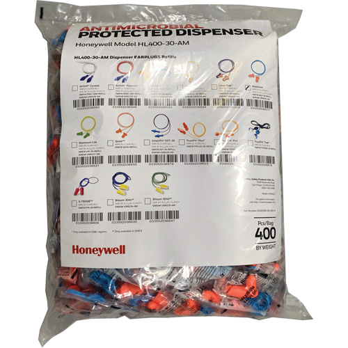 Recharge de bouchons doreille Max-30 pour le distributeur HL400, Vrac - Sac en poly, Avec cordon Cam Industrial