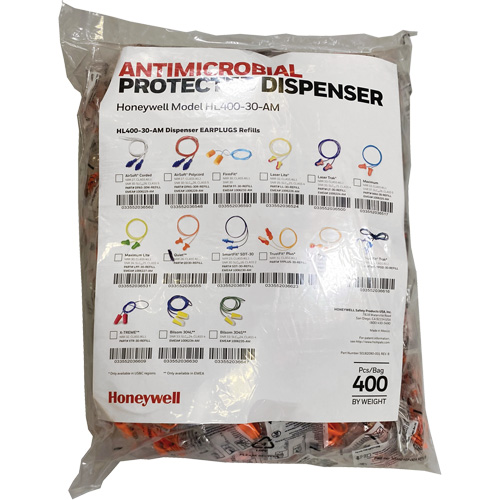 Recharge de bouchons doreille QD30 pour le distributeur HL400, Vrac - Sac en poly, Avec cordon Cam Industrial