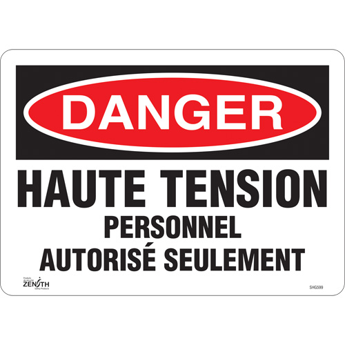 "Haute tension" Sign, 10" x 14", Vinyl, French Cam Industrial