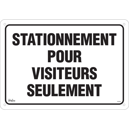 "Stationnement pour visiteurs" Sign, 14" x 20", Aluminum, French Cam Industrial