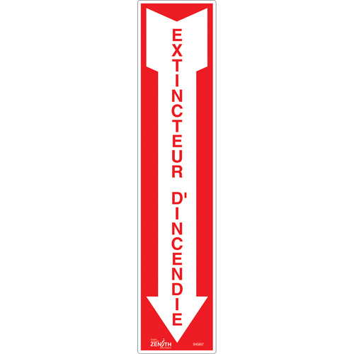 "Extincteur d'incendie" Sign, 4" x 18", Vinyl, French with Pictogram Cam Industrial