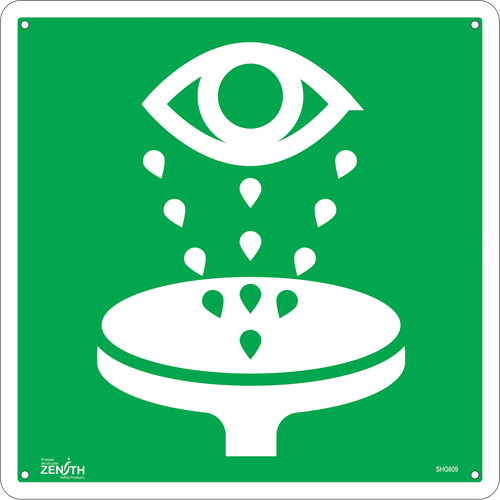 Eye Wash CSA Standard Safety Sign, 12" x 12", Aluminum, Pictogram Cam Industrial