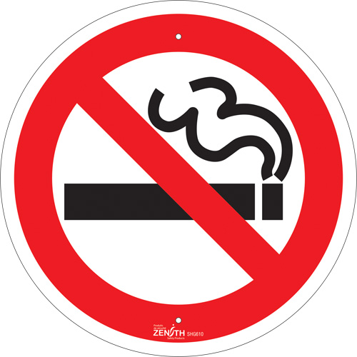 Enseigne de s&eacute;curit&eacute; conforme &agrave; la CSA - No Smoking, 12" x 12", Aluminium, Pictogramme Cam Industrial