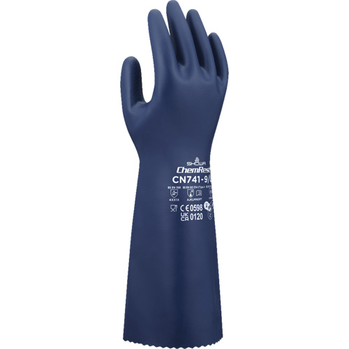 Gants r&eacute;sistants aux produits chimiques CN741, Taille Petit/7, 15" lo, Nitrile, 15 mils Cam Industrial