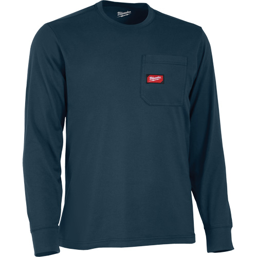 Gridiron Long-Sleeved Pocket-T-Shirt, Men's, Small, Blue Cam Industrial