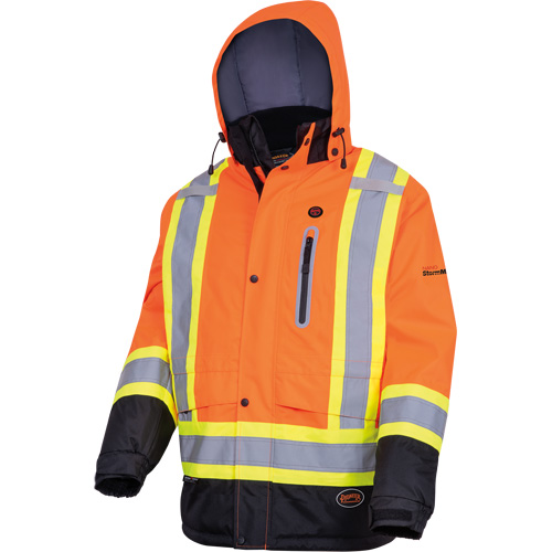 5407 Manteau de s&eacute;curit&eacute; imperm&eacute;able, isol&eacute;e et chauff&eacute;e, Hommes, Petit, Orange haute visibilit&eacute; Cam Industrial