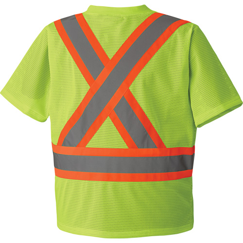 5993P T-shirt de s&eacute;curit&eacute; en maille, Polyester, Petit, Jaune lime haute visibilit&eacute; Cam Industrial