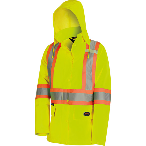 5628W Parka matelass&eacute; de s&eacute;curit&eacute; 300D The Rock, Polyester/Polyur&eacute;thane, Jaune lime haute visibilit&eacute;, T-petit Cam Industrial