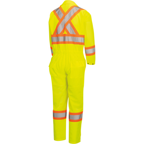 5999AW Women's High-Visibility Traffic Safety Coveralls, X-Small, High Visibility Lime-Yellow Cam Industrial