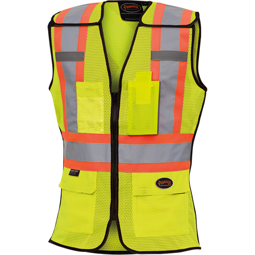 489 Veste de s&eacute;curit&eacute; d&eacute;tachable haute visibilit&eacute;, Jaune lime haute visibilit&eacute;, T-petit, Polyester Cam Industrial