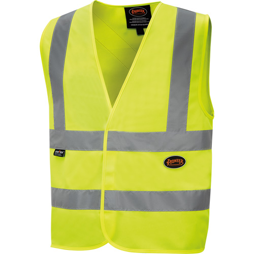 6886 Veste de s&eacute;curit&eacute; haute visibilit&eacute; en tricot chaîne, Jaune lime haute visibilit&eacute;, Petit, Polyester Cam Industrial