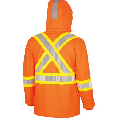 5884 Flash-Gard&reg; FR/Arc-Rated Waterproof Jacket with Hood, Small, High Visibility Orange, 51 cal/cm² Cam Industrial