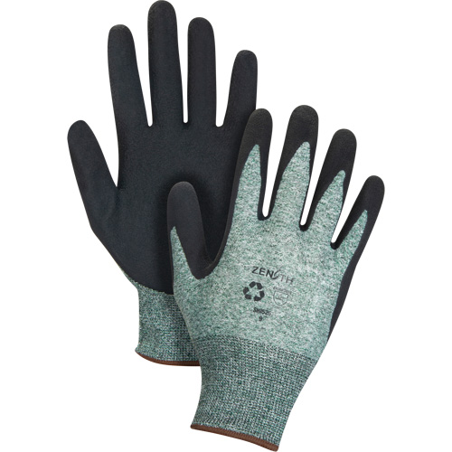 Gants &eacute;cologiques enduits &agrave; prise cr&ecirc;p&eacute;e, 10, R&ecirc;vetement Mousse de latex, Calibre 15, Enveloppe en Nylon/rPET Cam Industrial