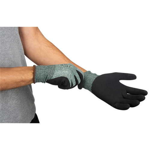 Gants &eacute;cologiques enduits &agrave; prise cr&ecirc;p&eacute;e, 10, R&ecirc;vetement Mousse de latex, Calibre 15, Enveloppe en Nylon/rPET Cam Industrial