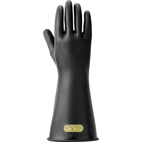 Electrical Insulating Gloves, ASTM Class 00, Size 8.5, 14" L Cam Industrial
