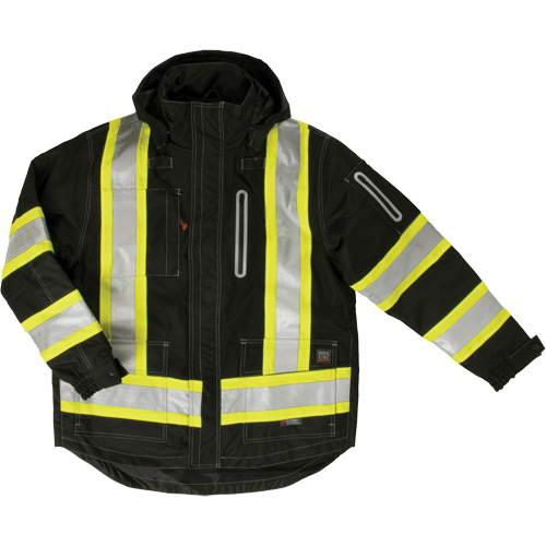 Manteau de s&eacute;curit&eacute; 4-en-1 en tissu ind&eacute;chirable, Polyester, Noir, T-petit Cam Industrial