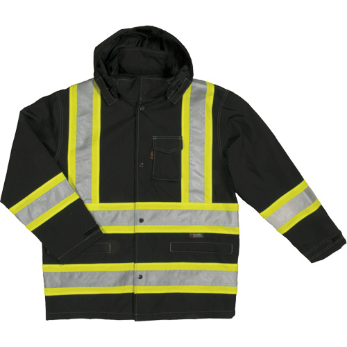 Manteau de s&eacute;curit&eacute; imperm&eacute;able en tissu ind&eacute;chirable Ripstop, Polyester, 2T-Grand, Noir Cam Industrial