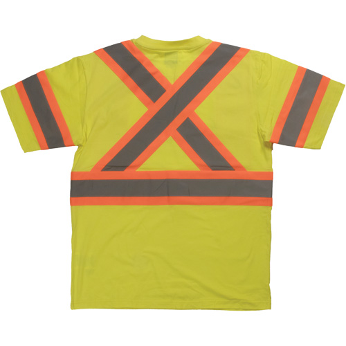 Chemise de s&eacute;curit&eacute; &agrave; manches courtes, Coton, T-petit, Jaune lime haute visibilit&eacute; Cam Industrial