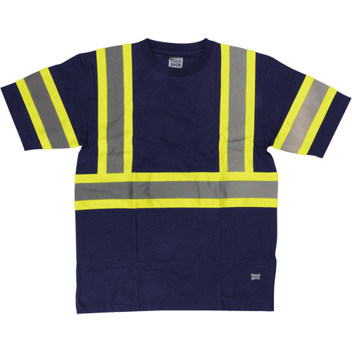 Short Sleeve Safety T-Shirt, Cotton, X-Small, Navy Blue Cam Industrial
