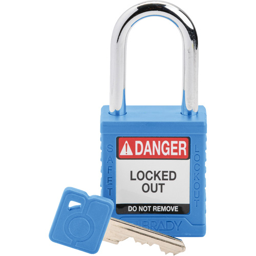 Velocity Lockout Padlock, Blue, Keyed Different, Nylon, 1-1/2" Width Cam Industrial