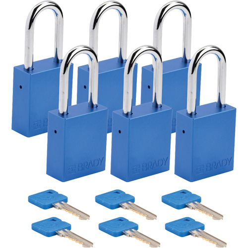Lockout Padlock, Safety Padlock, Keyed Different, Aluminum, 1-1/2" Width Cam Industrial
