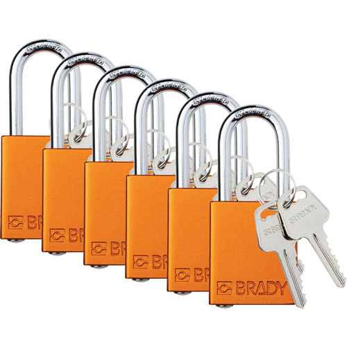 Cadenas de s&eacute;curit&eacute;, Cadenas de s&eacute;curit&eacute;, Cl&eacute;s identiques, Aluminium, Largeur de 1-1/2" Cam Industrial