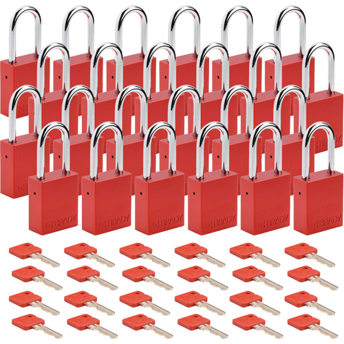 Cadenas de s&eacute;curit&eacute;, Cadenas de s&eacute;curit&eacute;, Cl&eacute;s identiques, Aluminium, Largeur de 1-1/2" Cam Industrial