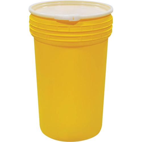 Plastic Lab Pack Nestable Drum with Lever-Lock, 55 US gal., Mobile Cam Industrial