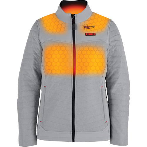 M12 Heated Axis Jacket with Battery, Women's, Large, Grey Cam Industrial
