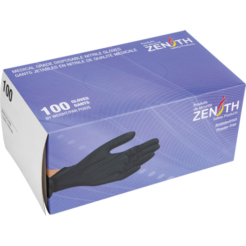 Heavyweight Tactile Grip Examination Gloves, X-Large, Nitrile, 8-mil, Powder-Free, Black Cam Industrial