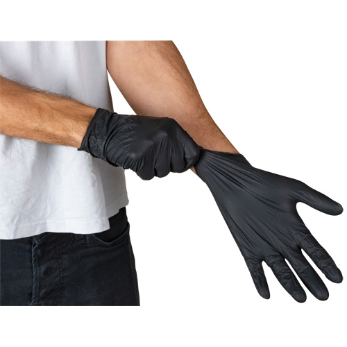 Vending Pack Disposable Gloves, X-Large, Nitrile, 5-mil, Powder-Free, Black, Class 2 Cam Industrial