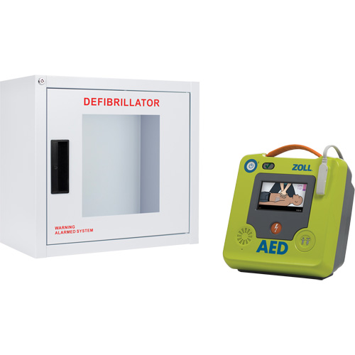 Ensemble armoire murale et d&eacute;fibrillateur AED 3, Semi-automatique, Anglais, Classe 4 Cam Industrial