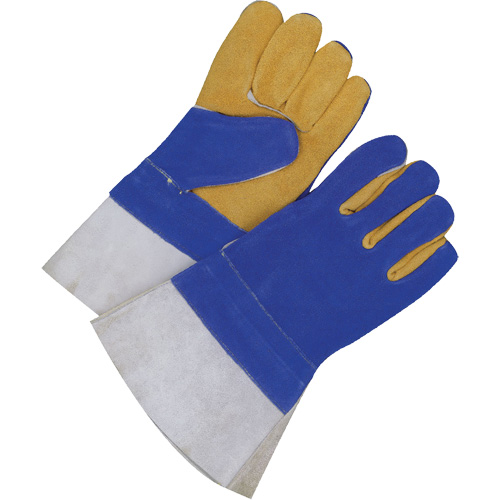 Gants pour soudeur doubl&eacute;s avec poignet de 5", Cuir de vache refendu, Taille 2T-Grand Cam Industrial
