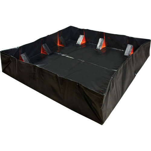 Berme d&eacute;ployable &agrave; mur IBX, Capacit&eacute; 1077 gal. US, 12' la x 12' lo x 12" h, Support &agrave; encliqueter Cam Industrial
