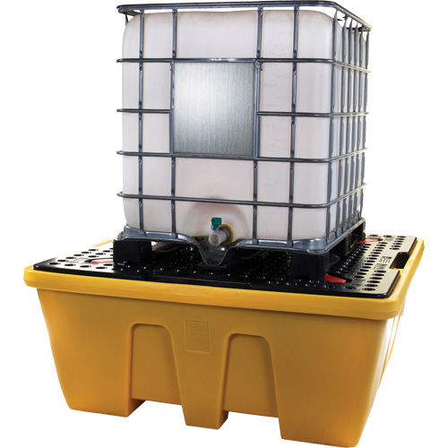 Palette de d&eacute;versements IBC, Capacit&eacute; de d&eacute;versement 333 gal. US, 66" x 66" x 27,5" Cam Industrial