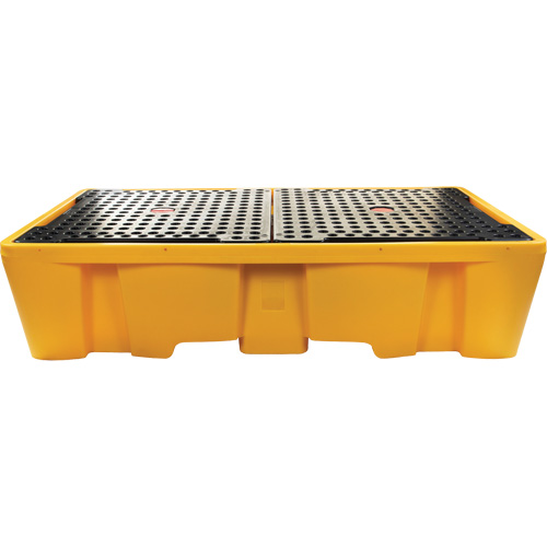 Double palette de d&eacute;versements IBC, Capacit&eacute; de d&eacute;versement 317 gal. US, 89" x 57" x 23" Cam Industrial