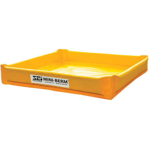 Yellow PVC Mini-Berm, 34 US gal. Capacity, 3' W x 3' L x 6" H Cam Industrial