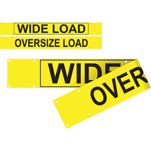 Double Sided Wide Load/Oversized Load Banner, Vinyl, 96" W x 12" H Cam Industrial