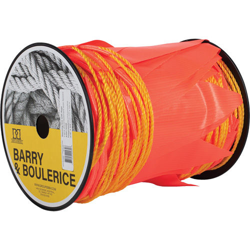 Ligne d'avertissement avec fanions, 328' lo, Orange Cam Industrial
