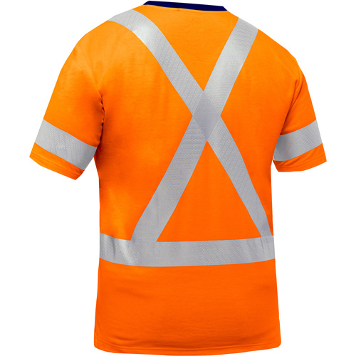 Bisley&reg; X-Back Short Sleeve Shirt, Poly-Cotton, Small, High Visibility Orange Cam Industrial