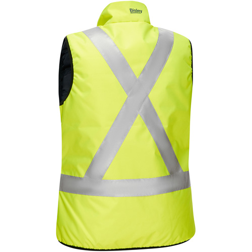 Veste bouffante, enveloppante et r&eacute;versible avec X au dos Bisley pour femmes, Jaune lime haute visibilit&eacute;, 3T-Grand, Polyester Cam Industrial