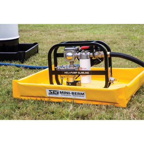 Yellow PVC Mini-Berm, 40 US gal. Capacity, 4' W x 4' L x 4" H Cam Industrial