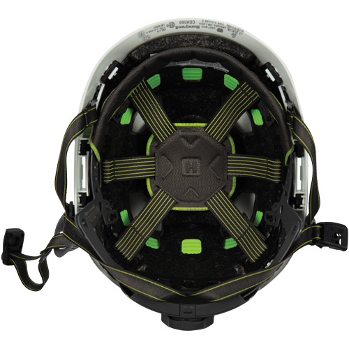 Casque de s&eacute;curit&eacute; d'escalade Fibre Metal, R&eacute;pond aux normes CSA type 2, Suspension Rochet, Ventil&eacute; Cam Industrial