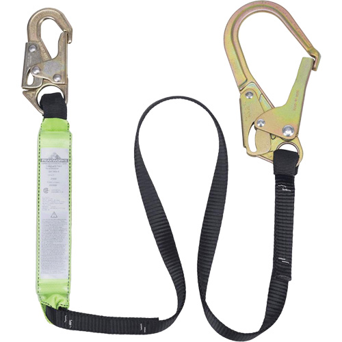 SA-6402-6 Shock Absorbing Lanyard, 6', Form Hook Center, Snap Hook Leg Ends, Polyester Cam Industrial