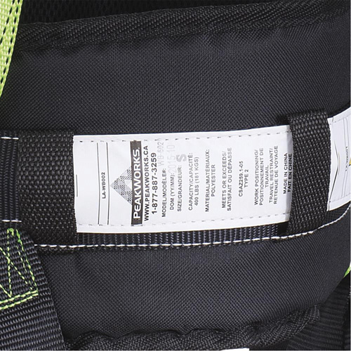 FBH10000E1020-S  Harnais de s&eacute;curit&eacute; s&eacute;rie entrepreneur avec ceinture de positionnement, Certifi&eacute;e CSA, Classe AEP, Petit Cam Industrial